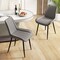 Costway Dining Chair Set of 2 Upholstered Leisure Chairs with Metal Legs Padded Seat Brown/Grey